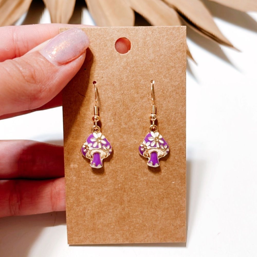 mushroom dangle earrings #194